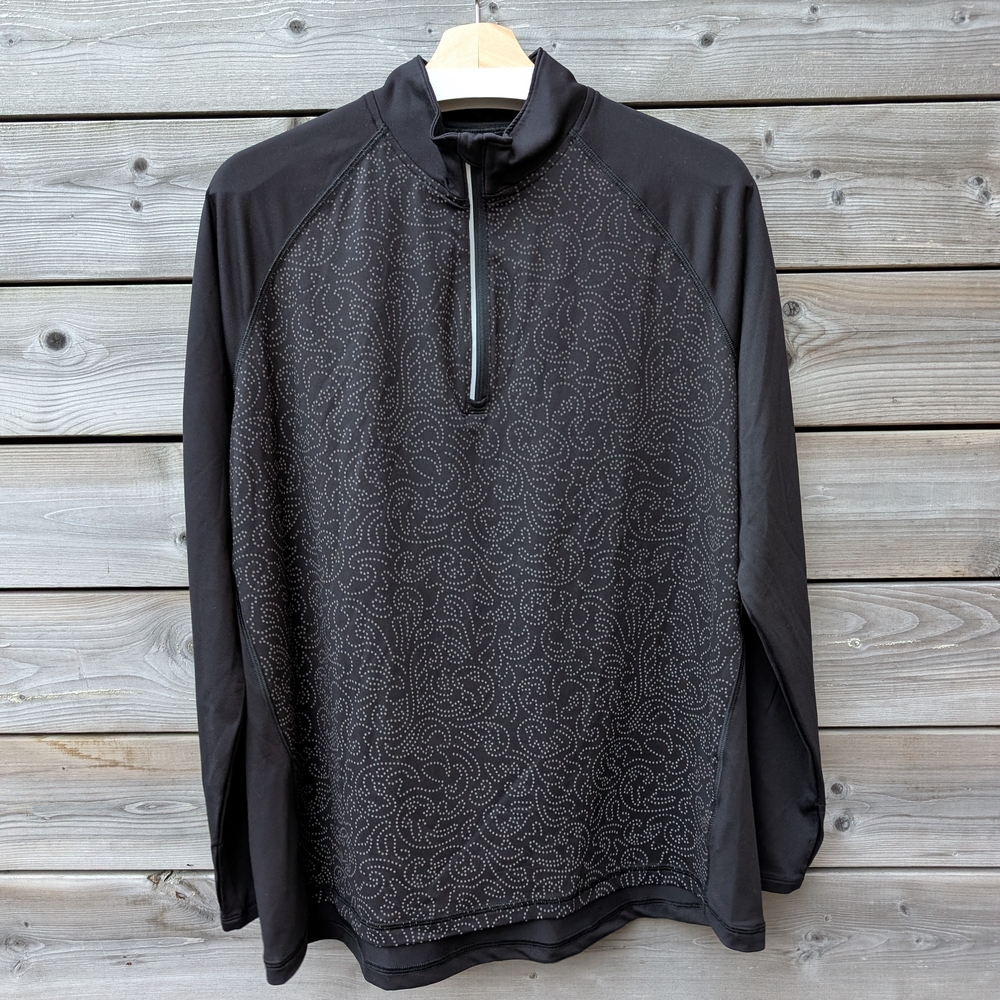 Old Navy Active Semi-Fitted Black Go-Dry Pullover with Reflective Pattern